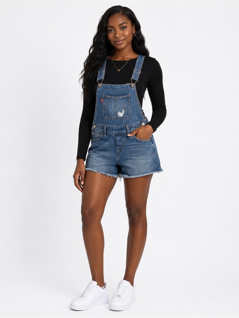 Levi’s Shortall Denim Overall Shorts – Ladies Size 12 (Woman’s 6)